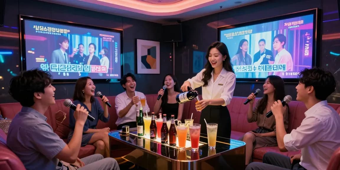 Engaging 인천쓰리노 nightlife with friends enjoying karaoke in a vibrant room.