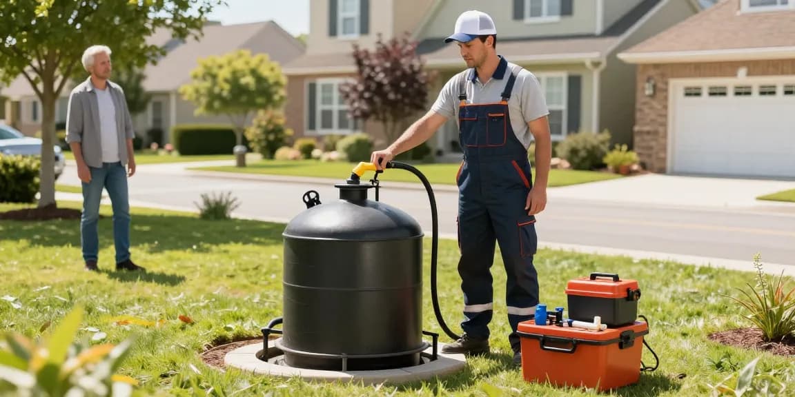 Septic pumping by a trusted local provider in a community setting