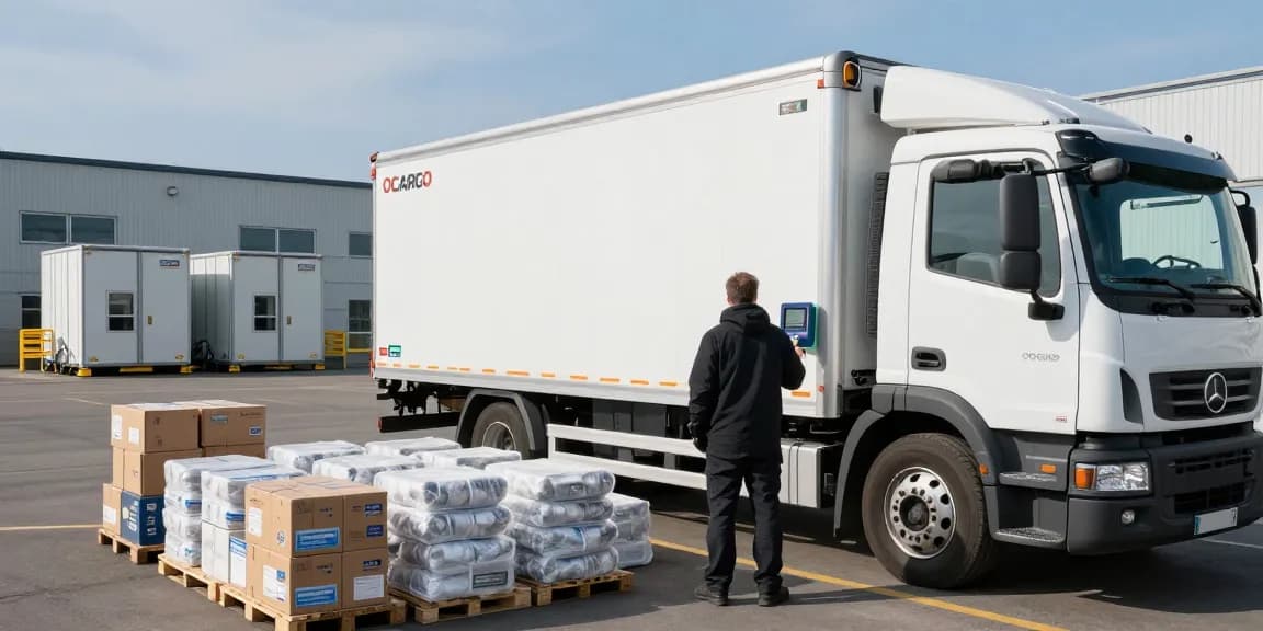 Tiefkühltransport in Dortmund mit OCARGO-Lastwagen und überwachten Temperaturen für sichere Lieferungen.