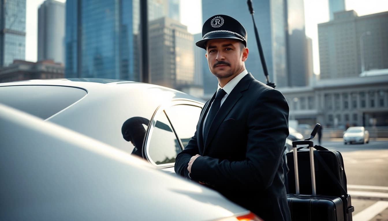 Experience top-notch Chauffeur Hire Nottingham with a professional chauffeur awaiting clients.
