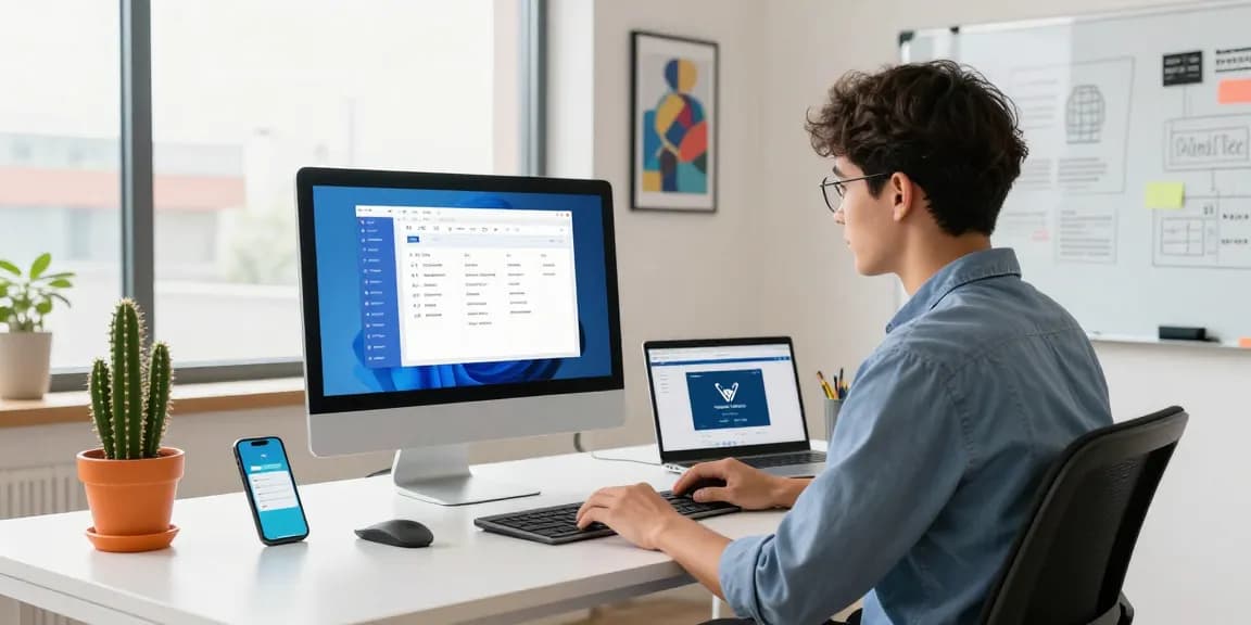 Download WPS Office interface showcased in a modern office workspace with vibrant lighting.