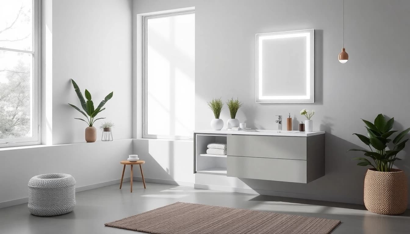 Verschönern Sie Ihr Bad mit dem eleganten sonni Spiegelschrank und entsprechender Beleuchtung.
