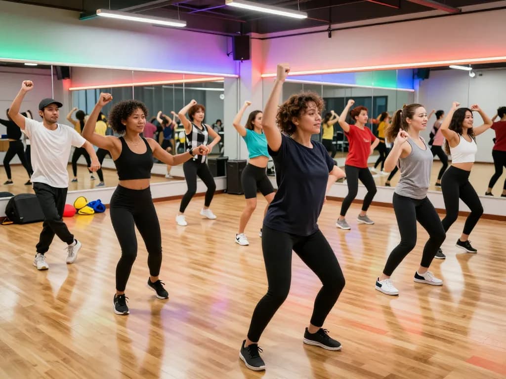 Transform photos into dynamic dance videos with dance ai in vibrant studio settings.