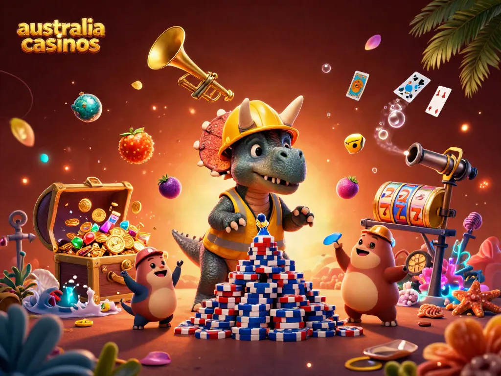 Celebrate wins at australia casinos with colorful poker elements and cheerful characters.