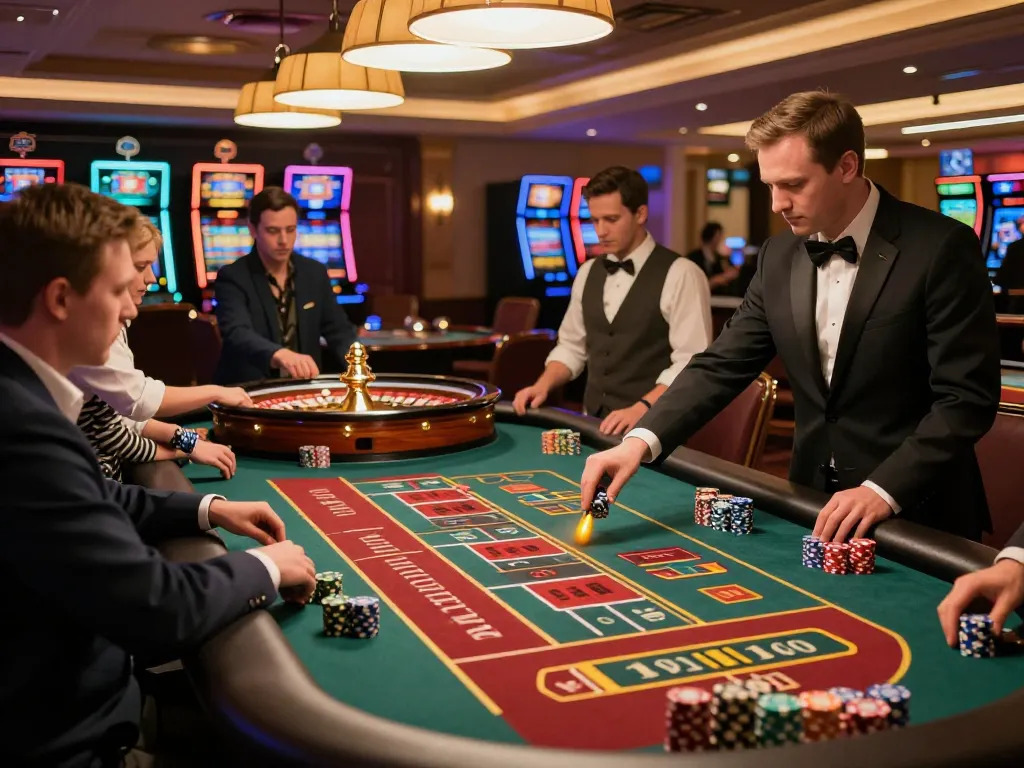 Players at the F168 platform enjoy strategic roulette gameplay amidst a vibrant casino atmosphere.