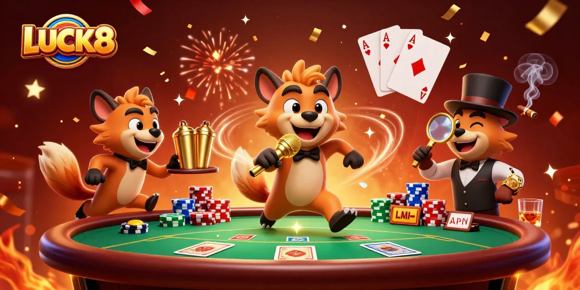 Experience the thrill of winning at LUCK8 with engaging casino humor and spirited characters.