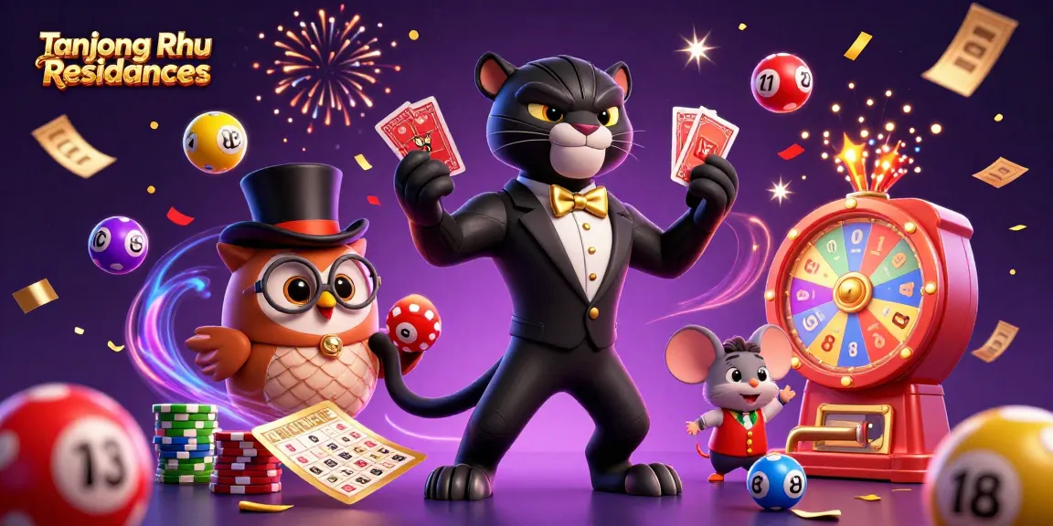 Tanjong Rhu Residences showcases a stylish black panther dealer amidst vibrant gambling elements.