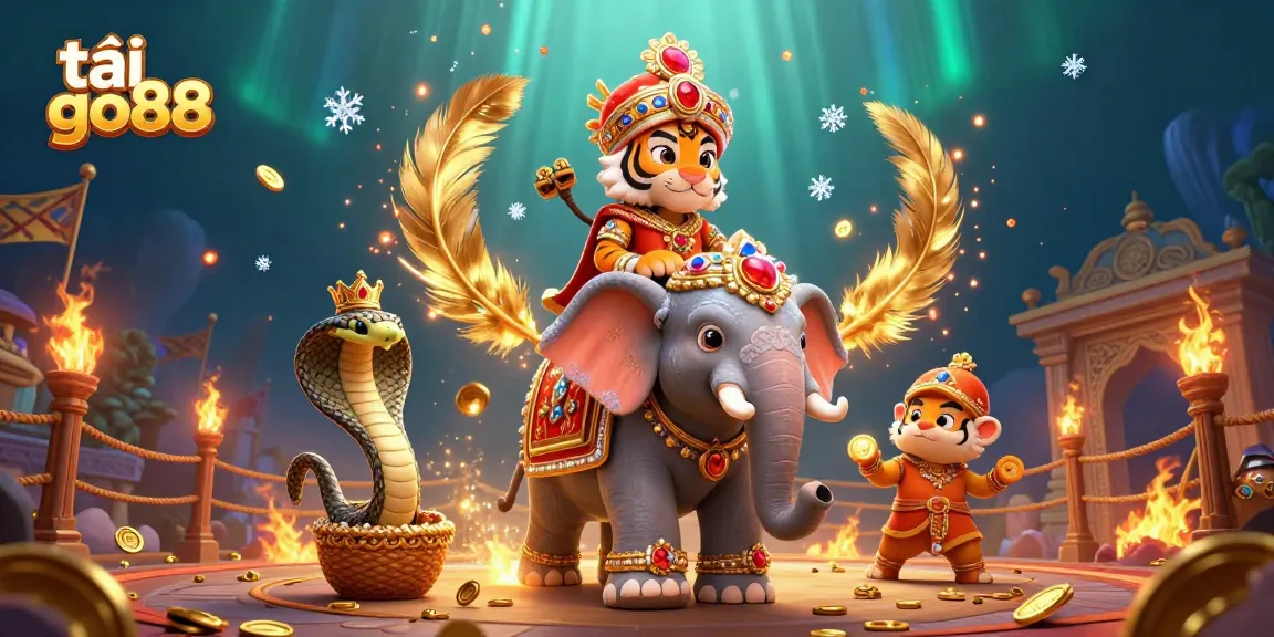 Experience tải go88 with a vibrant 3D casino scene featuring dynamic characters and gold coins.