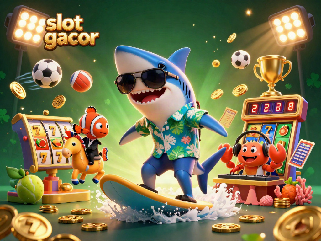 Spin the reels for slot gacor wins in this vibrant 3D casino illustration!