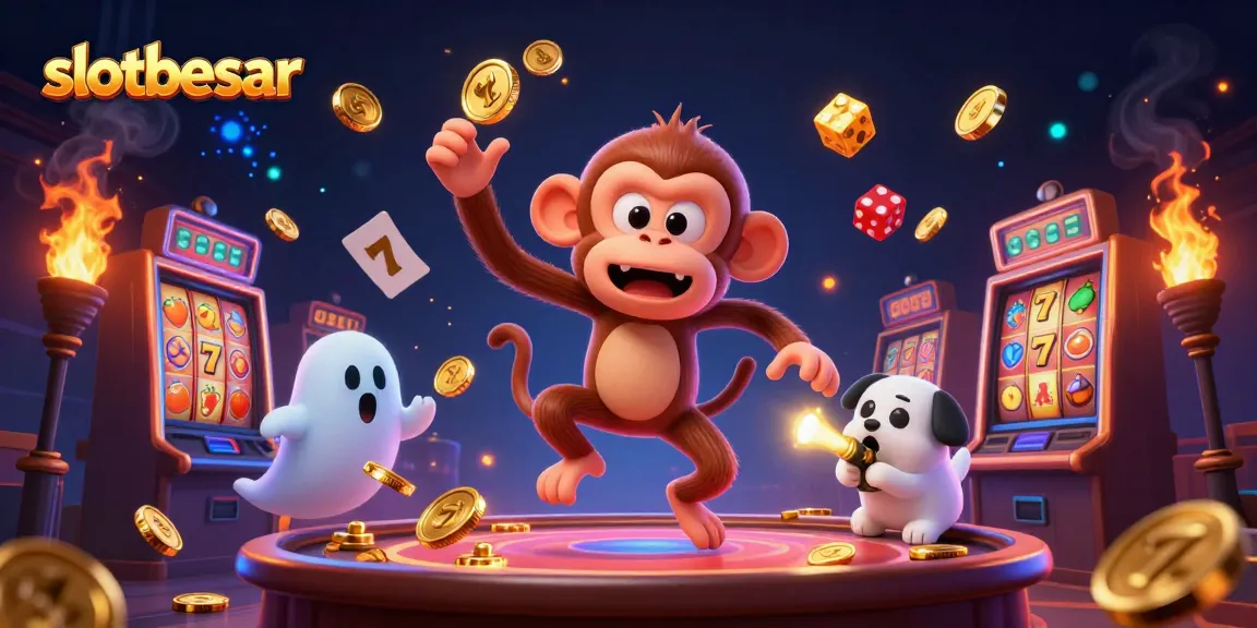 Experience vibrant slot games with slotbesar featuring a playful poltergeist monkey and ghost-hunter puppy.