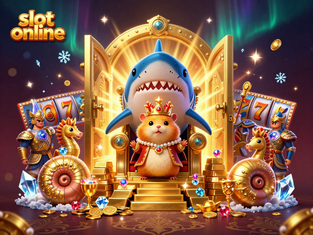 Spin the reels for thrilling slot online adventures in this captivating casino scene.