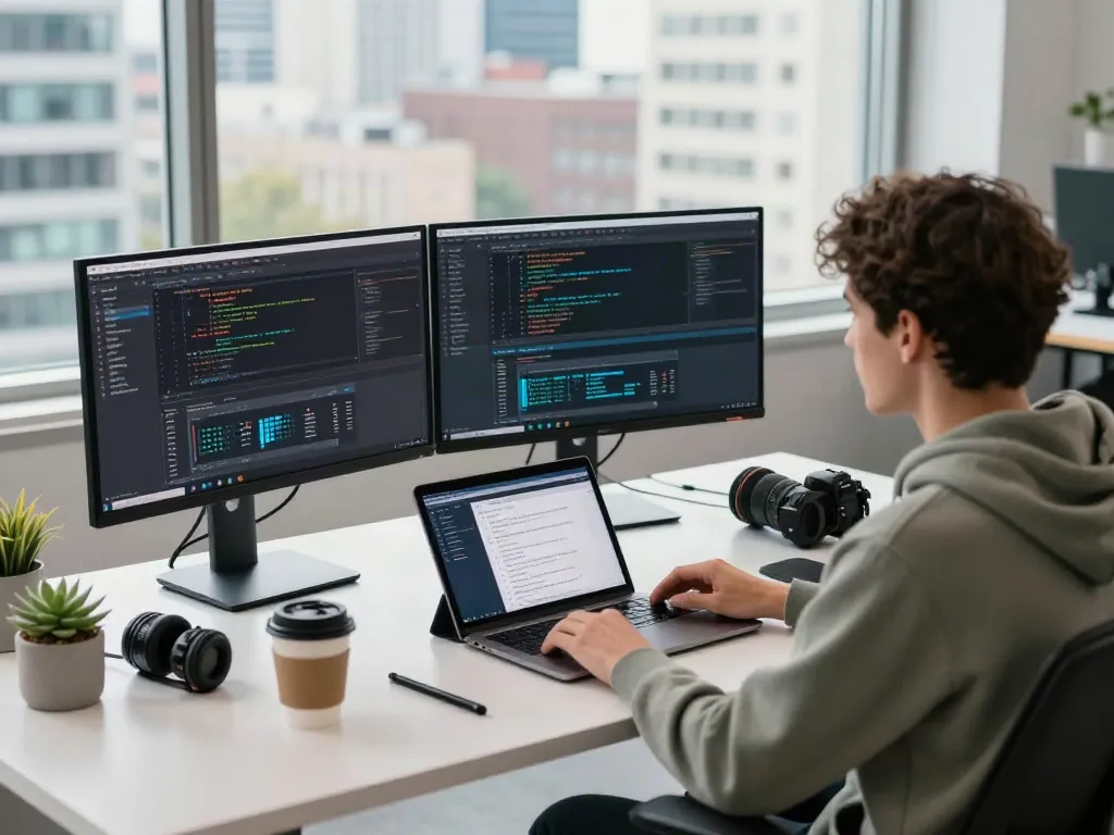 Explore the vibrant workspace of a software developer with insights on More details on poshuk.info.