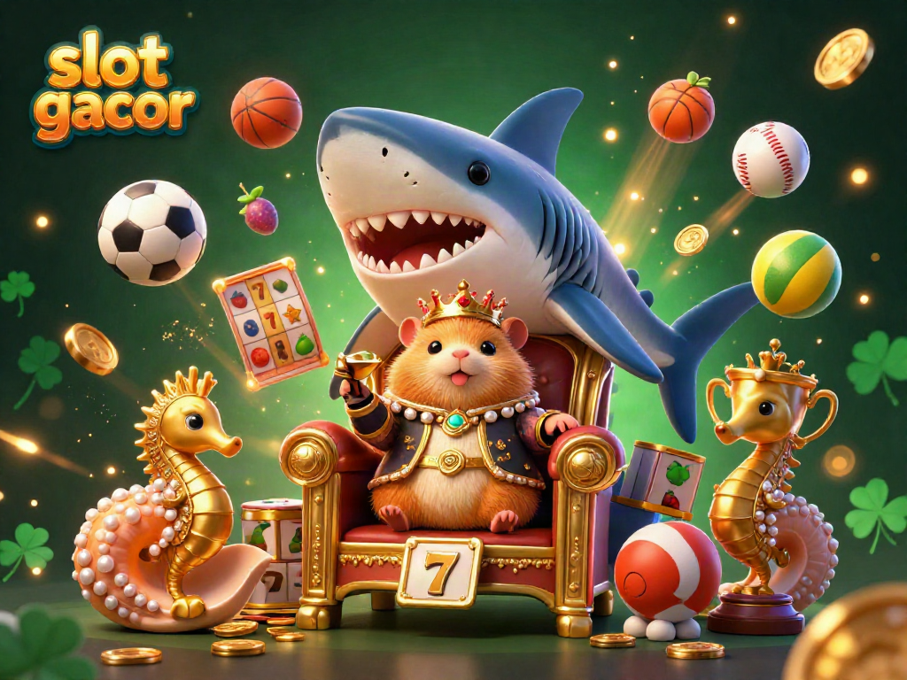 Engage in slot gacor with a vibrant scene featuring a hamster king and dynamic elements.