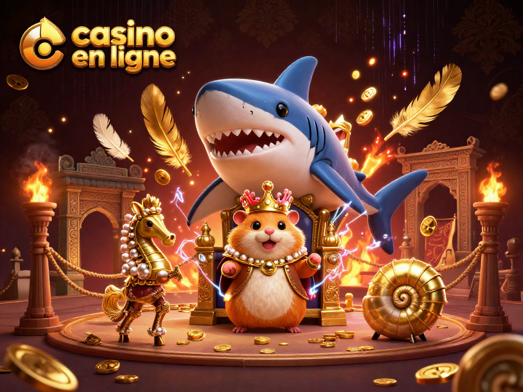 Virez vos gains avec casino en ligne grâce à ce splendide roi hamster doré sur son trône en dent de requin.