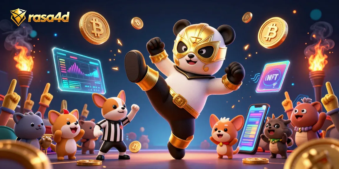 Visualisasi aksi taruhan crypto dengan panda profesional di arena, rasa4d menghadirkan momen mendebarkan.