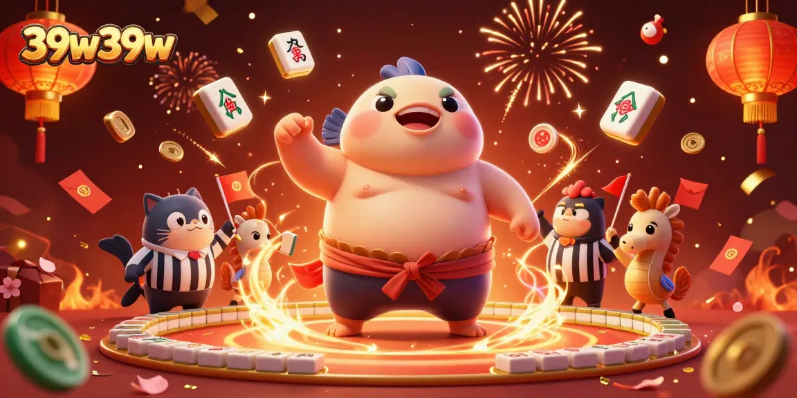 Ilustração animada 3D do fugu, um símbolo do 39w39w em um ringue subaquático animado.