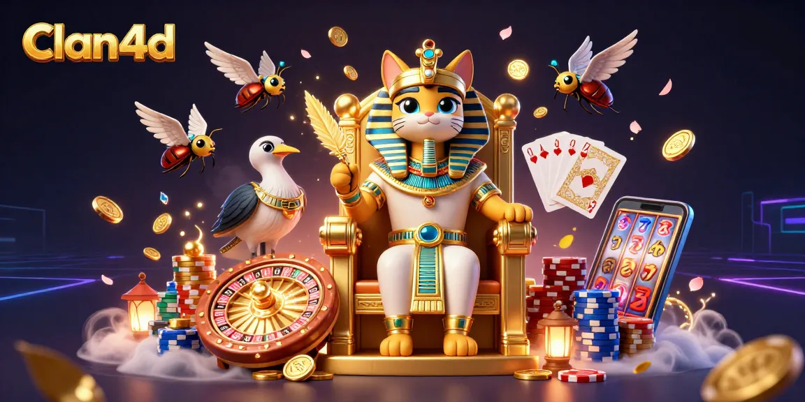 Experience thrilling gameplay with clan4d's vibrant casino scene featuring Egyptian characters.