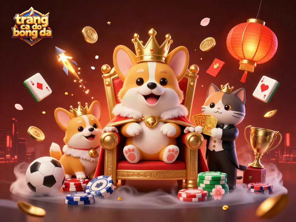 Trang cá độ bóng đá: Corgi hoàng gia và những chi tiết hấp dẫn trong một casino đầy màu sắc.