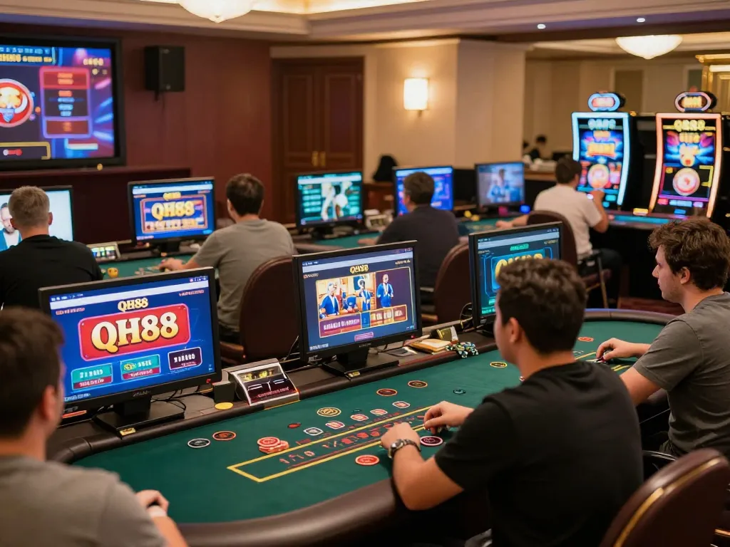 Players enjoying their gaming experience on qh88go with lively online betting atmosphere