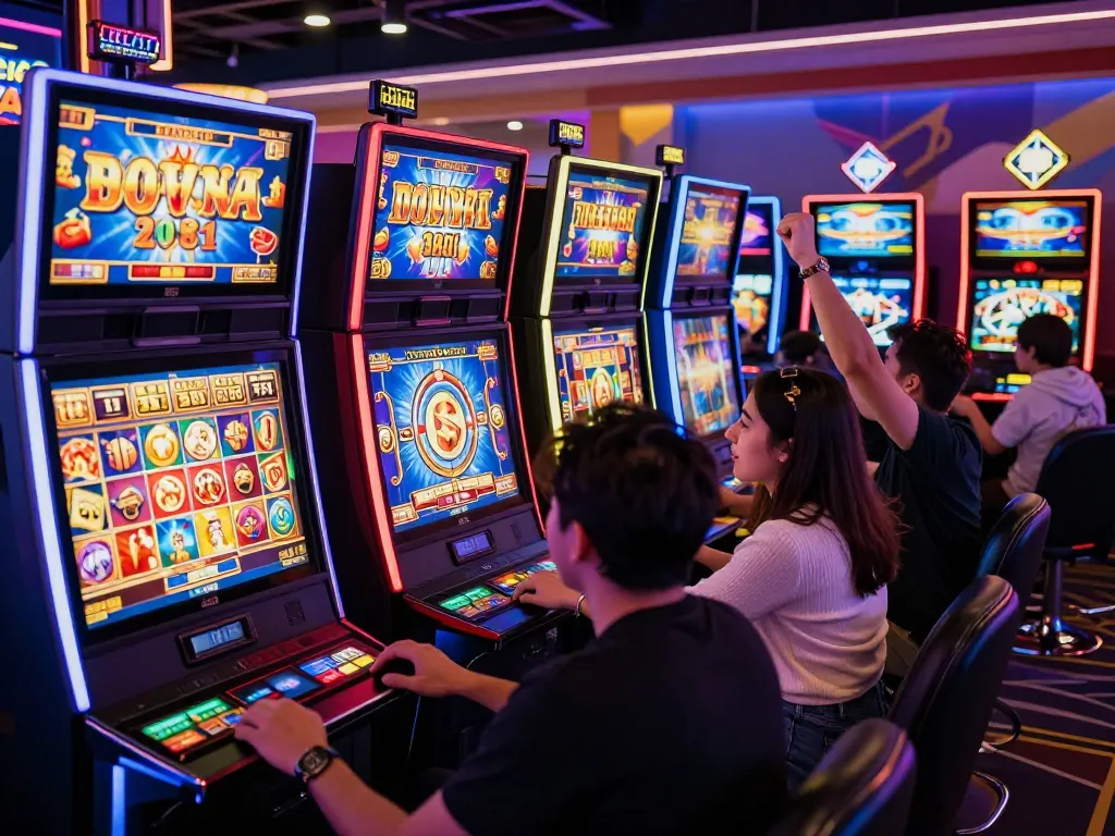 Pemain menikmati permainan slot yang mendebarkan di platform kasino online virus88.