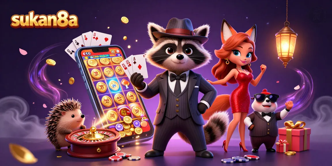 Experience sukan8a's exhilarating slot adventures with raccoon, fox, and hedgehog in 3D fun.