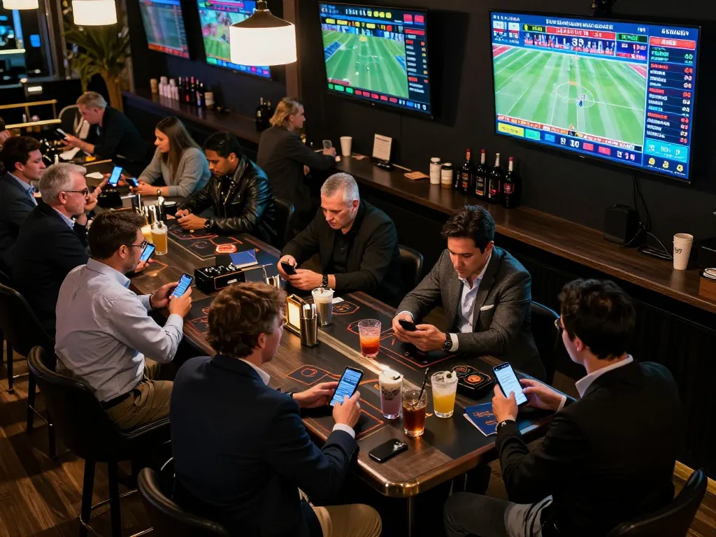 Exciting scene at tg88 com where patrons place live bets on sports, engaged in dynamic sports wagering.