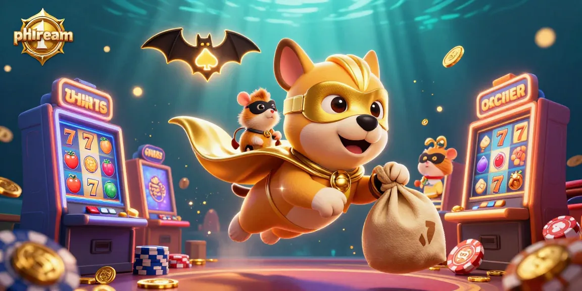 Spin and win big with phdream in this vibrant 3D casino scene, highlighting gaming excitement.