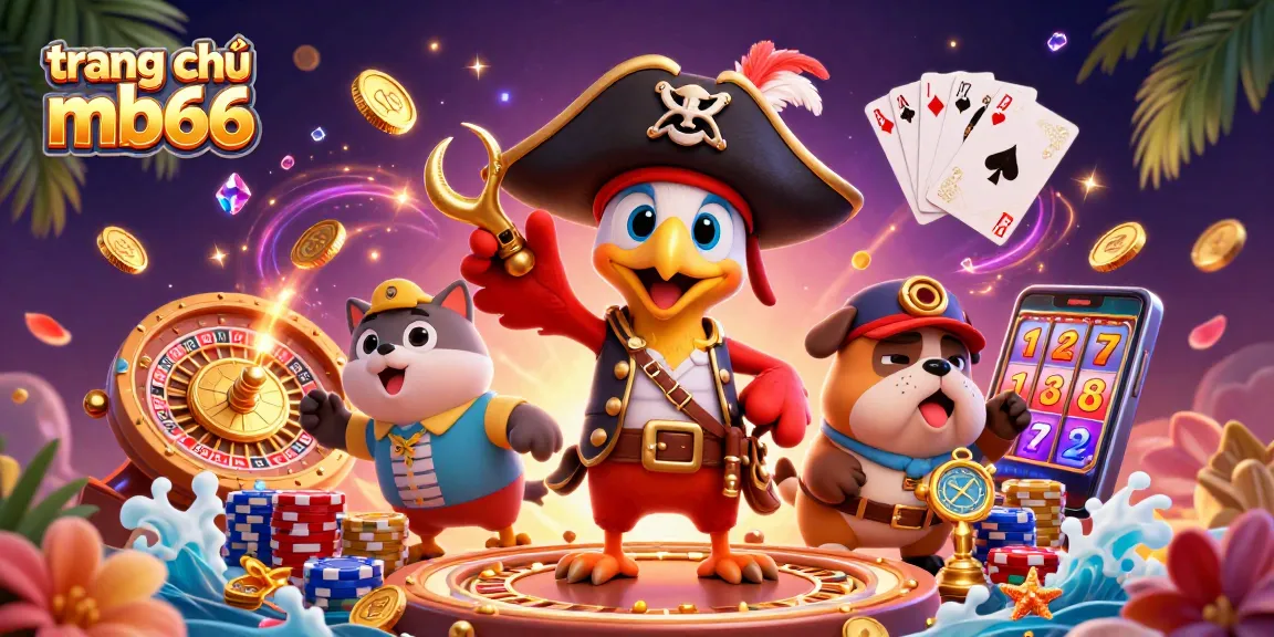 Spin and win at trang chủ mb66 with thrilling 3D casino adventure featuring pirates, gold coins, and roulette.
