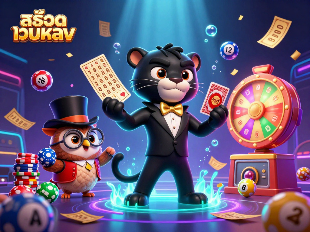 Experience the thrill of สล็อตเว็บตรง with a stylish panther, wise owl, and lucky mouse at the casino.