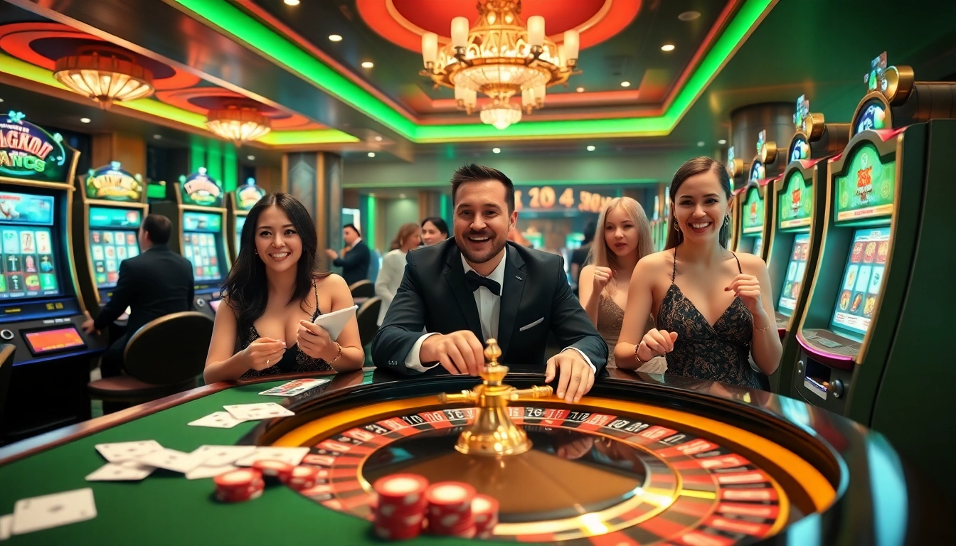 Para pemain menang dalam permainan kasino KIT4D, menikmati pengalaman mesin slot yang seru.