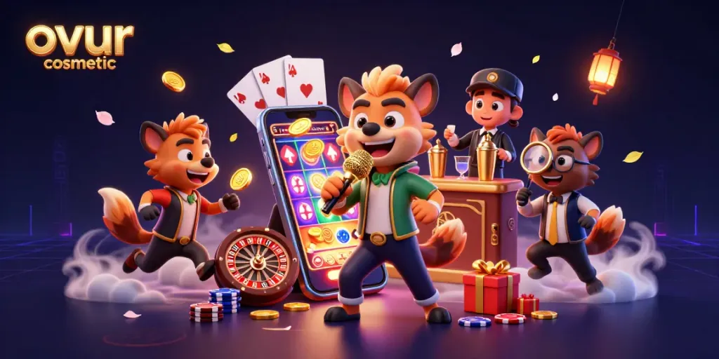 Join the fun at the ovur cosmetic comedy casino with hyenas, slots, and vibrant gaming action.