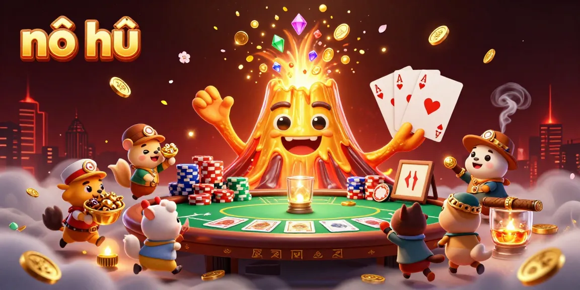 Engage with nổ hũ, a thrilling scene of treasure and excitement in a vibrant casino illustration.
