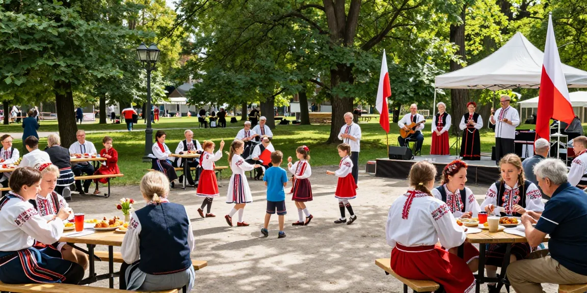 Polish community gathering at https://www.sfpol.com/ celebrating culture and heritage in a vibrant park.