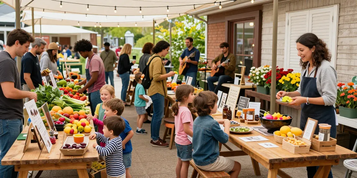 Community market scene engaging with local vendors, showcasing vibrant produce and crafts at https://forumup.org/shop/search.php?ca_id=&addr1=&addr2=&addr3=&schKeyword=.