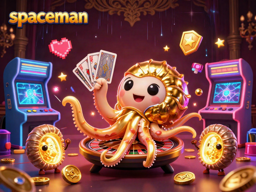 Win big with spaceman in an energetic casino scene featuring 3D game elements and vibrant characters.