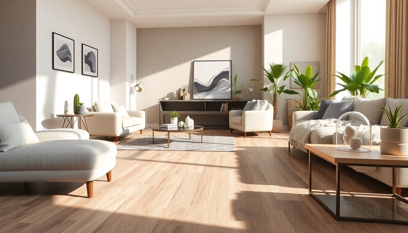 Transform your space with quality vinyl flooring that enhances modern living interiors.