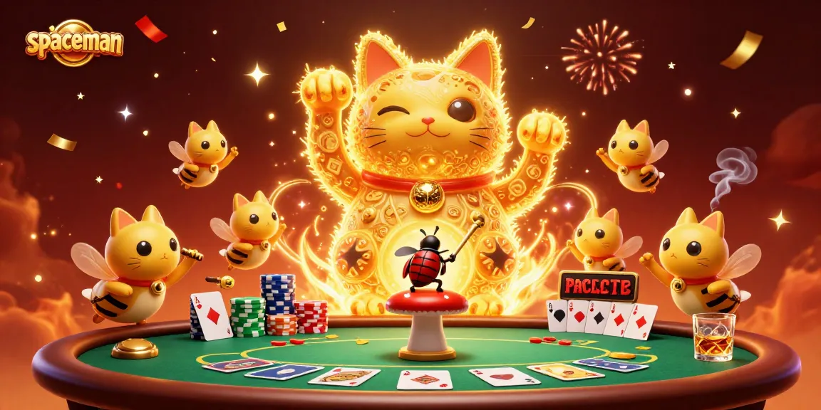 Spaceman slot game offers players vibrant, exciting opportunities with unique features depicted creatively in a casino-themed illustration.