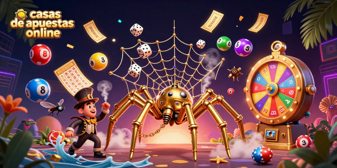 Explora casas de apuestas online con esta vibrante ilustración 3D que capta la emoción del juego.
