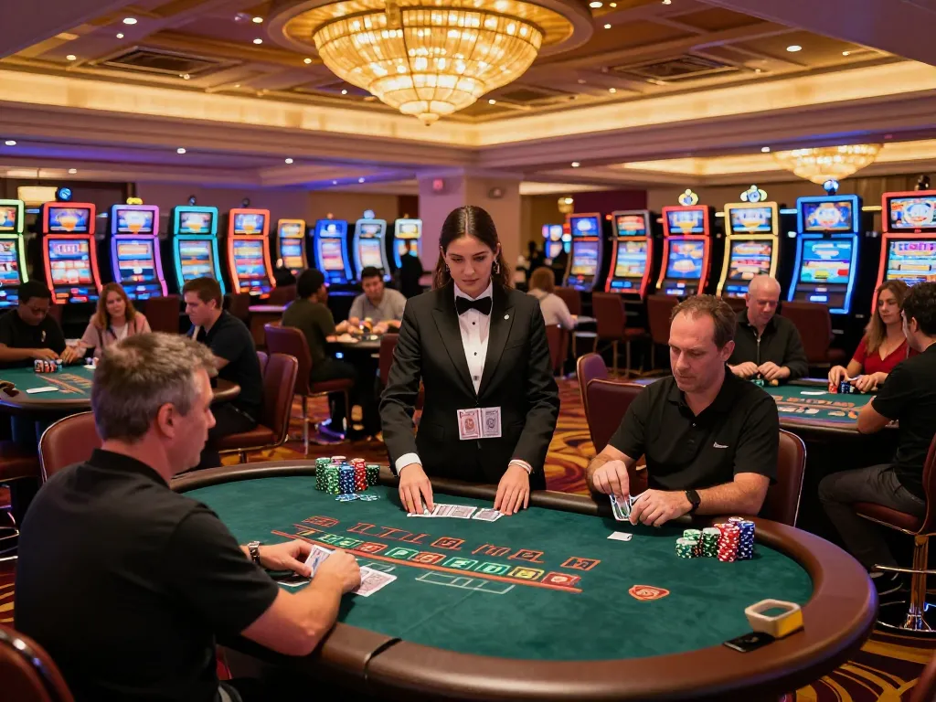 Engaging blackjack gameplay scene showcasing https://33cc.info/ excitement and strategy on a vibrant casino floor