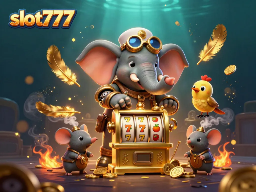 Mainkan slot777 dalam ilustrasi 3D yang menampilkan karakter unik dan elemen permainan