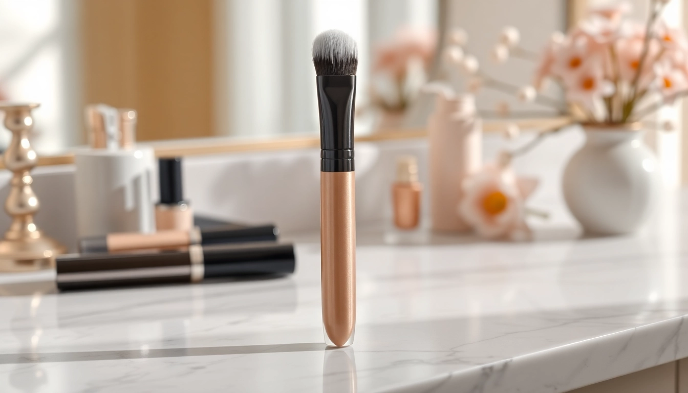 Apply makeup flawlessly with this angled concealer brush, designed for precision and comfort in use.