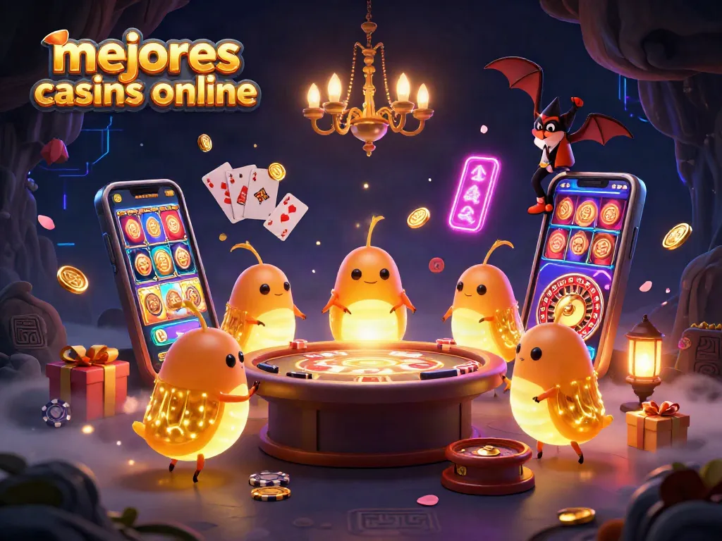 Ilumina tus apuestas en los mejores casinos online con esta fascinante escena de un casino virtual.