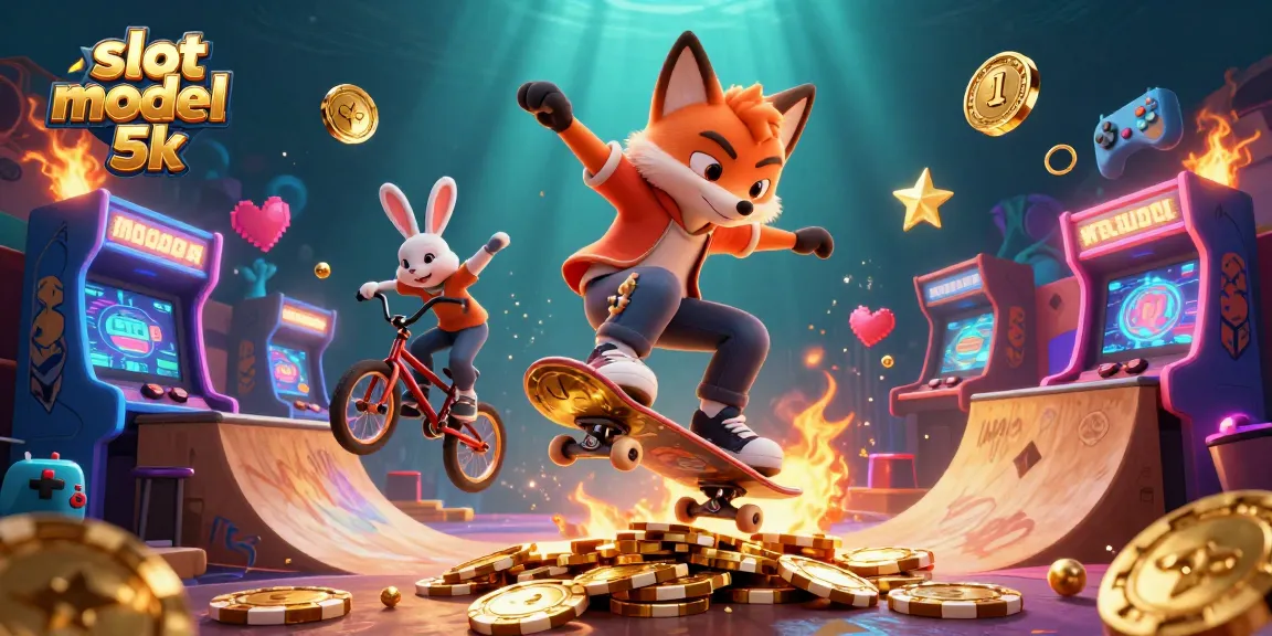 Engage with slot modal 5k through this vibrant 3D illustration featuring dynamic casino elements.