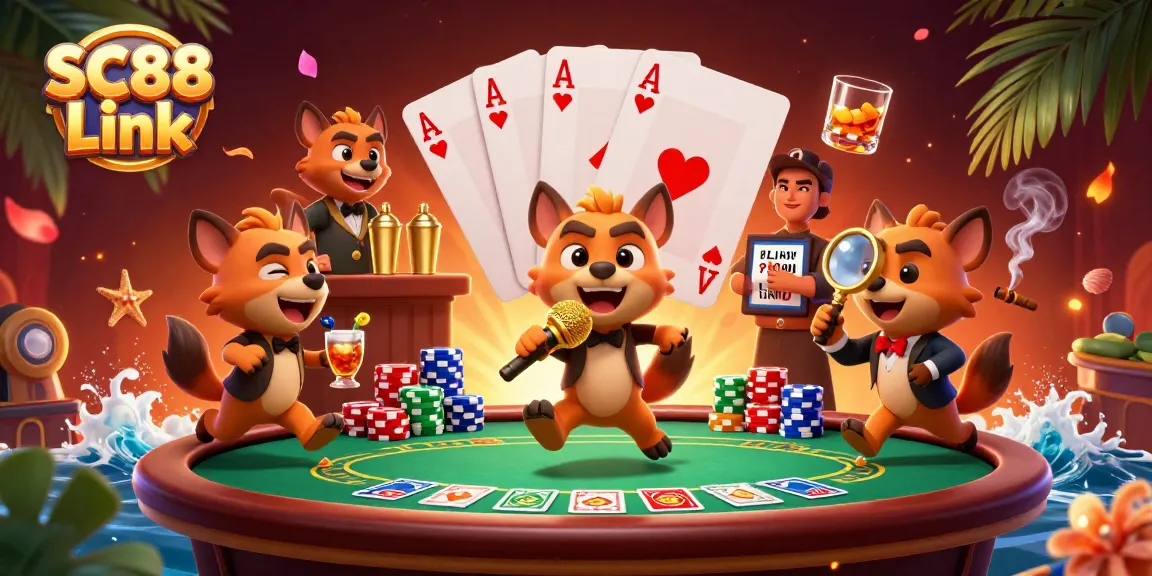 Enjoy exciting games at SC88 Link while a hyena bouncer checks IDs at a bustling casino.