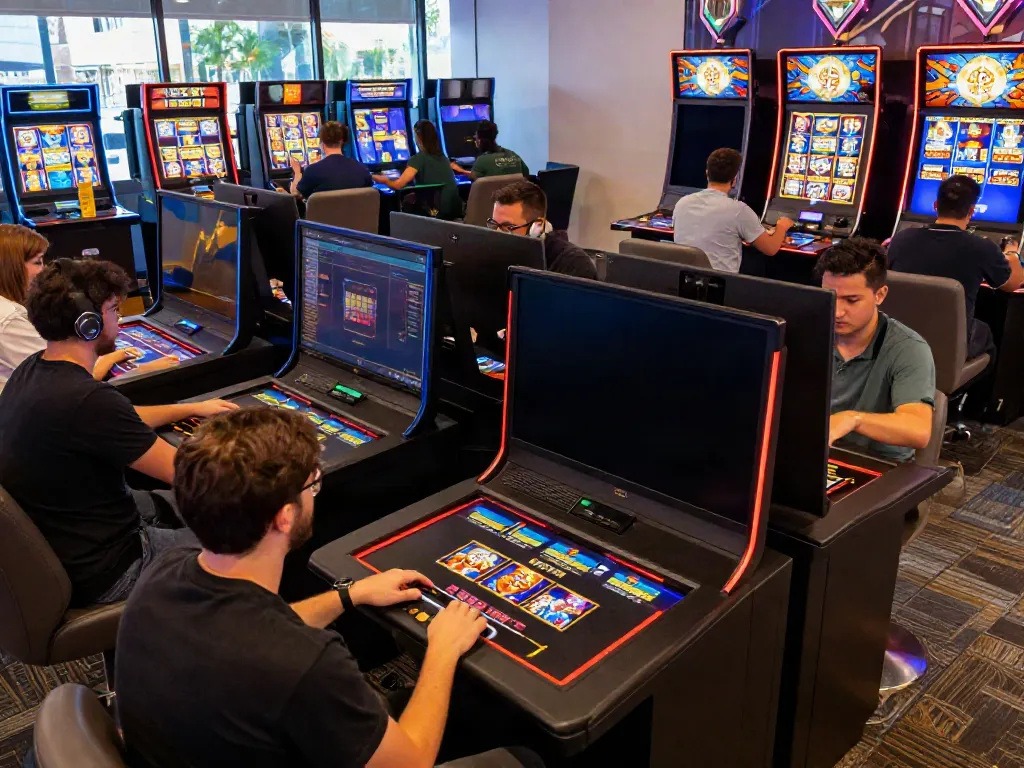 Engaged players at DA88 enjoying vibrant online casino games.