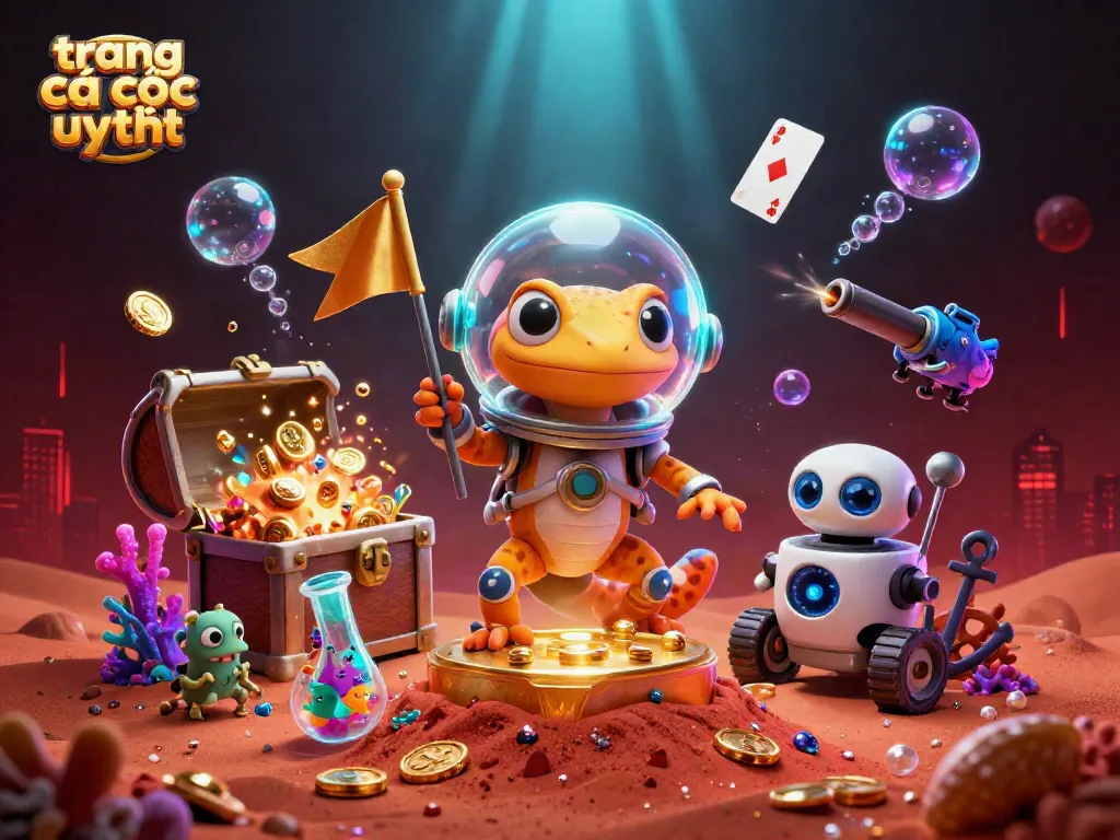 Khám phá trang cá cược uy tín với hình ảnh hư cấu, nơi gecko hành tinh đỏ tìm thấy sòng bạc và niềm vui từ vi sinh vật ngoài hành tinh.