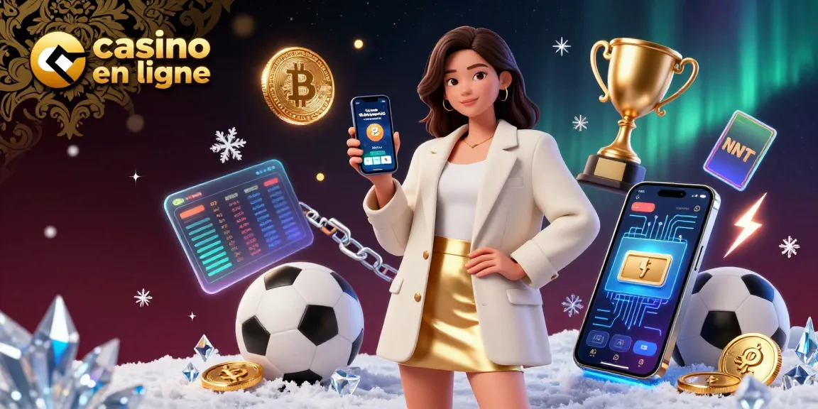 Engagez-vous avec des visuels captivants de casino fiable en ligne, mettant en avant l'excitation immersive des paris sportifs et des éléments cryptographiques.