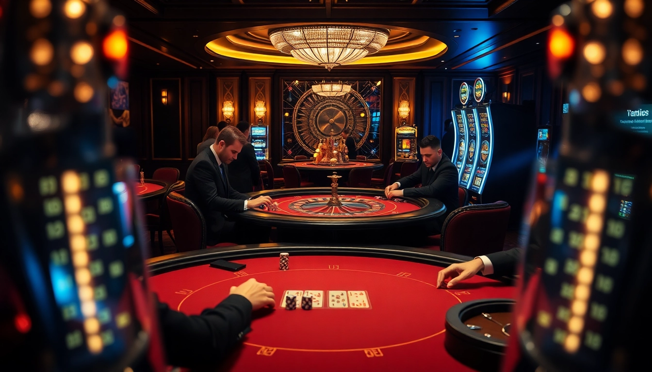 Intense poker game action around hidden wiki tor's luxurious casino environment.