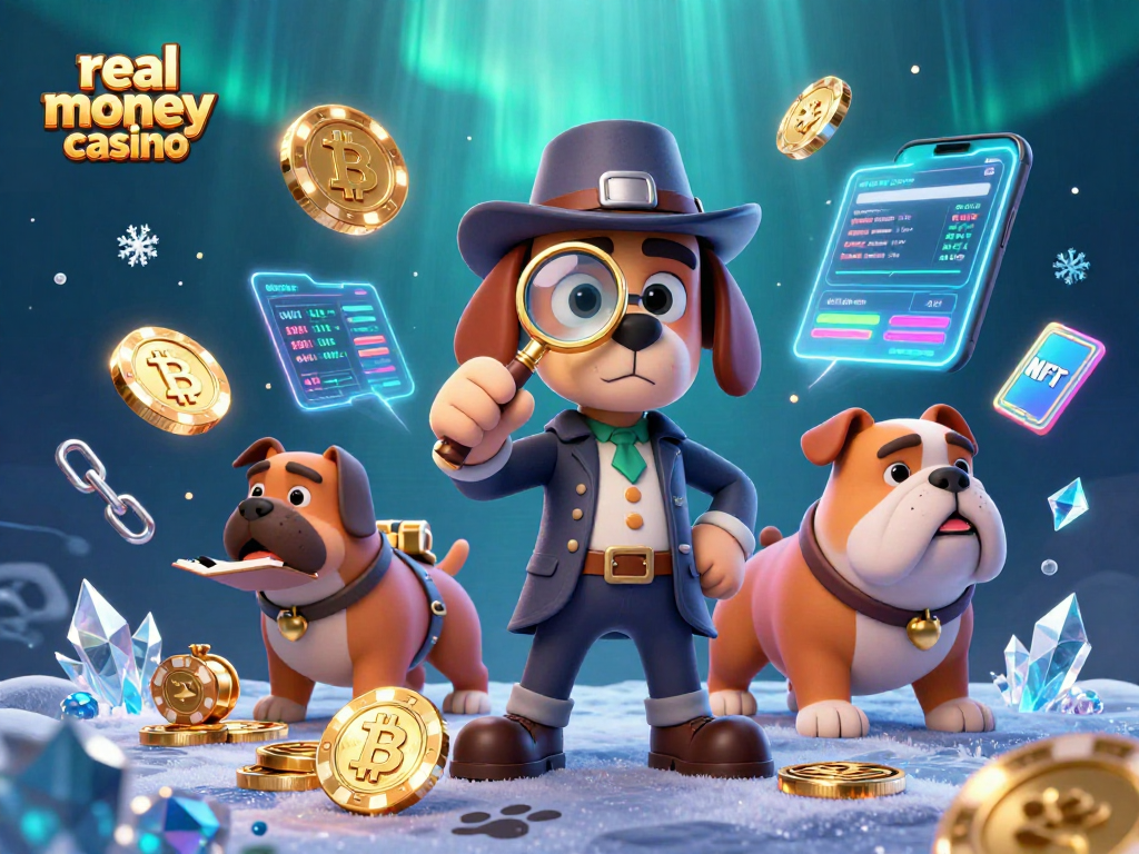 Engaging 3D illustration highlighting a real money casino scene with characters and vivid gaming elements.