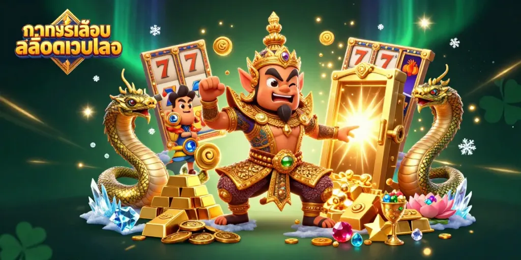 ทดลองเล่นสล็อตเว็บตรง ซึ่งมีการ์ตูนนักรบไทยในชุดเกราะทองคำและเซ็นเซอร์นากากับคุณสมบัติสุดตื่นตาตื่นใจ